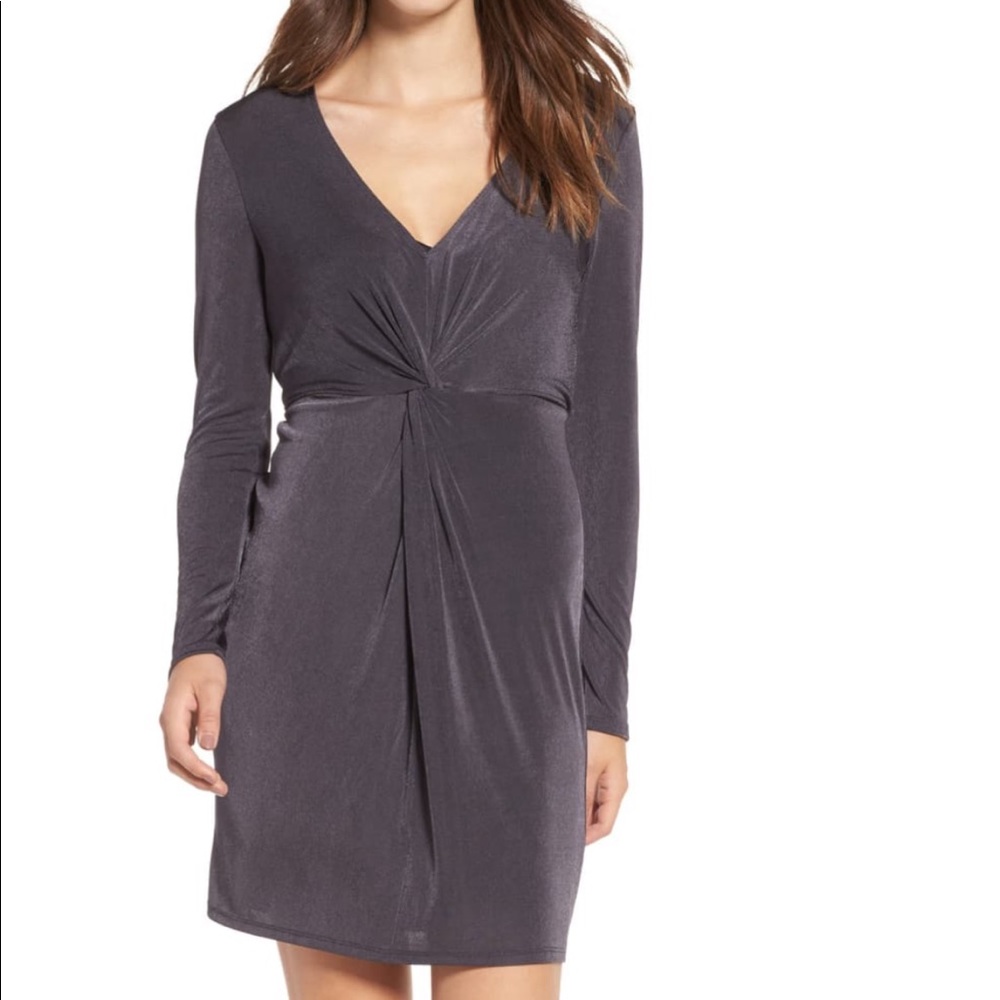 NWOT STOREE twist front knit dress in grey